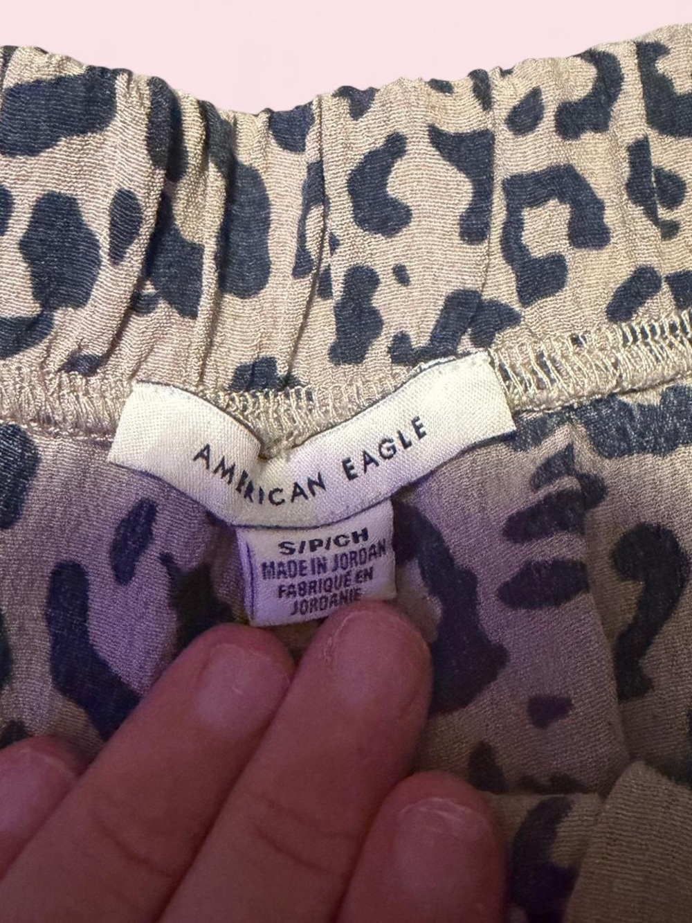 American Eagle Outfitters Beige and Black Leopard Print High Waist Shorts - Picture 3 of 4